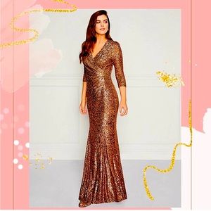 Copper sequin dress